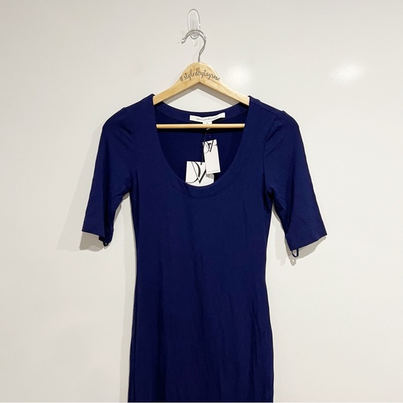 NWT DIANE VON FURSTENBERG Raquel Scoop Neck Dress in Purple Haze - Picture 7 of 7